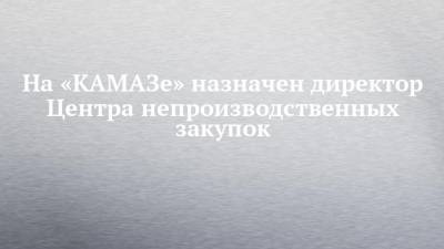 На «КАМАЗе» назначен директор Центра непроизводственных закупок - chelny-izvest.ru - Набережные Челны
