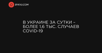 В Украине за сутки – более 1,6 тыс. случаев COVID-19 - bykvu.com - Украина - Киев - Ивано-Франковская обл. - Харьковская обл. - Одесская обл. - Черновицкая обл. - Львовская обл. - Закарпатская обл.