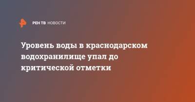 Уровень воды в краснодарском водохранилище упал до критической отметки - ren.tv - Краснодарский край - Геленджик