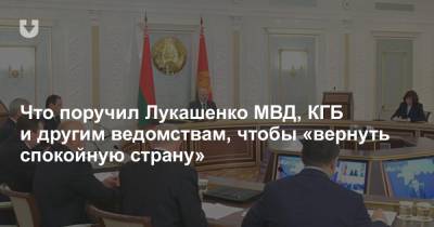 Александр Лукашенко - Что поручил Лукашенко МВД, КГБ и другим ведомствам, чтобы «вернуть спокойную страну» - news.tut.by - Белоруссия - Польша - Литва - Минобороны