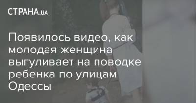 Появилось видео, как молодая женщина выгуливает на поводке ребенка по улицам Одессы - strana.ua - Одесса - Запорожье - Новости Одессы