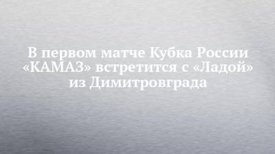 Дмитрий Булыкин - Алексей Смертин - В первом матче Кубка России «КАМАЗ» встретится с «Ладой» из Димитровграда - chelny-izvest.ru - Россия - Новосибирск - Челябинск - Барнаул - Иркутск - Майкоп - Димитровград - Чита - Пятигорск - Черкесск - Новокубанск