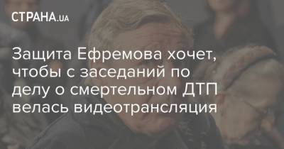 Михаил Ефремов - Эльман Пашаев - Защита Ефремова хочет, чтобы с заседаний по делу о смертельном ДТП велась видеотрансляция - strana.ua - Россия