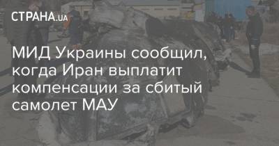 Евгений Енин - МИД Украины сообщил, когда Иран выплатит компенсации за сбитый самолет МАУ - strana.ua - Украина - Иран - Тегеран