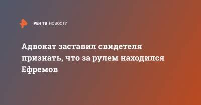 Михаил Ефремов - Александр Добровинский - Эльман Пашаев - Александр Кобец - Добровинский заставил свидетеля признать, что за рулем был Ефремов - ren.tv