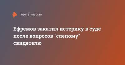 Михаил Ефремов - Сергей Захаров - Александр Добровинский - Эльман Пашаев - Александр Кобец - Анна Бутырина - Ефремов закатил истерику в суде после вопросов "слепому" свидетелю - ren.tv - Москва