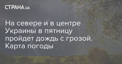 Наталья Диденко - На севере и в центре Украины в пятницу пройдет дождь с грозой. Карта погоды - strana.ua - Украина