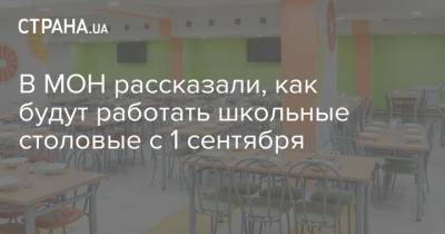 В МОН рассказали, как будут работать школьные столовые с 1 сентября - strana.ua - Украина - 1 Сентября