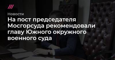 Ольга Егорова - На пост председателя Мосгорсуда рекомендовали главу Южного окружного военного суда - tvrain.ru