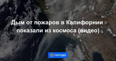 Екатерина Гура - Дым от пожаров в Калифорнии показали из космоса (видео) - news.mail.ru - USA - шт. Калифорния