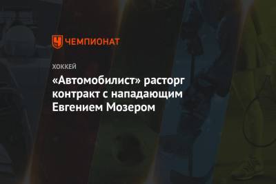 «Автомобилист» расторг контракт с нападающим Евгением Мозером - championat.com - Москва - Екатеринбург - Омск