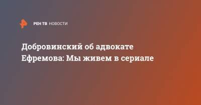 Михаил Ефремов - Александр Добровинский - Эльман Пашаев - Добровинский об адвокате Ефремова: Мы живем в сериале - ren.tv - Анапа