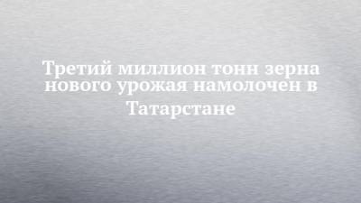 Третий миллион тонн зерна нового урожая намолочен в Татарстане - chelny-izvest.ru - респ. Татарстан