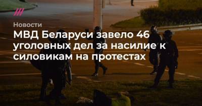 Александра Лукашенко - МВД Беларуси завело 46 уголовных дел за насилие к силовикам на протестах - tvrain.ru - Белоруссия