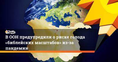 Дэвид Бисли - ВООН предупредили ориске голода «библейских масштабов» из-за пандемии - ridus.ru