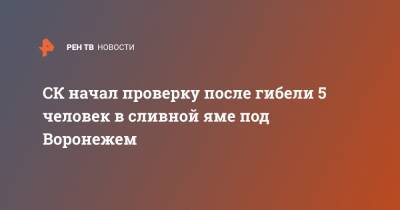 СК начал проверку после гибели 5 человек в сливной яме под Воронежем - ren.tv - Россия - Воронеж - Воронежская обл.