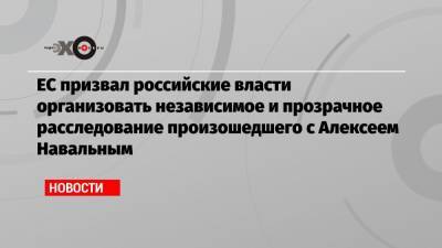 Алексей Навальный - Жозеп Боррель - ЕС призвал российские власти организовать независимое и прозрачное расследование произошедшего с Алексеем Навальным - echo.msk.ru