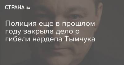 Дмитрий Тымчук - Полиция еще в прошлом году закрыла дело о гибели нардепа Тымчука - strana.ua - Киев