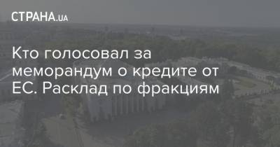 Кто голосовал за меморандум о кредите от ЕС. Расклад по фракциям - strana.ua