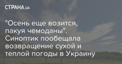 Наталья Диденко - "Осень еще возится, пакуя чемоданы". Синоптик пообещала возвращение сухой и теплой погоды в Украину - strana.ua - Украина