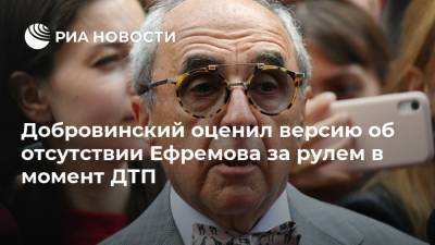 Михаил Ефремов - Сергей Захаров - Александр Добровинский - Эльман Пашаев - Добровинский оценил версию об отсутствии Ефремова за рулем в момент ДТП - ria.ru - Москва