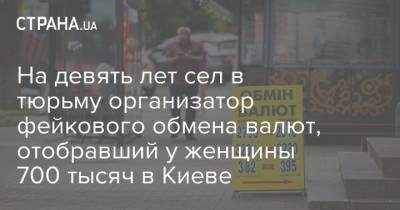 На девять лет сел в тюрьму организатор фейкового обмена валют, отобравший у женщины 700 тысяч в Киеве - strana.ua - Киев