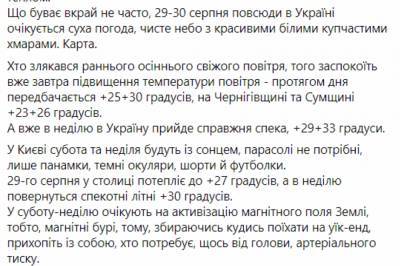 Наталья Диденко - Солнечно и сухо: синоптик рассказала, какой будет погода на выходных - newsone.ua - Украина - Киев - Сумская обл. - Черниговская обл.