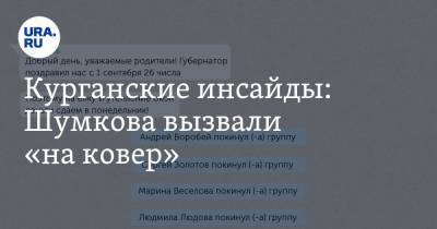 Вадим Шумков - Курганские инсайды: Шумкова вызвали «на ковер» - ura.news - Москва - Россия - Шадринск