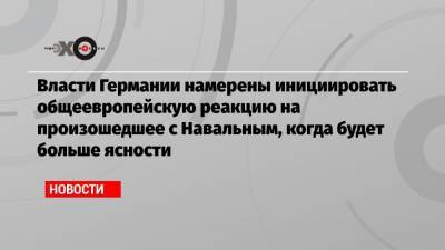 Алексей Навальный - Ангела Меркель - Власти Германии намерены инициировать общеевропейскую реакцию на произошедшее с Навальным, когда будет больше ясности - echo.msk.ru - Москва - Россия - Сирия - Украина - Белоруссия - Германия - Ливия