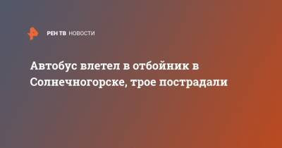 Автобус влетел в отбойник в Солнечногорске, трое пострадали - ren.tv - Солнечногорск