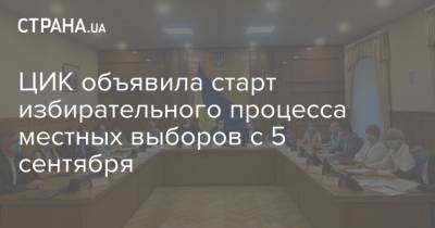 ЦИК объявила старт избирательного процесса местных выборов с 5 сентября - strana.ua - Украина