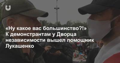 Александр Лукашенко - «Ну какое вас большинство?!» К демонстрантам у Дворца независимости вышел помощник Лукашенко - news.tut.by