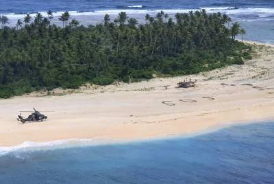 Благодаря надписи SOS на песке на необитаемом острове нашли троих моряков - newsrussia.media - Канберра - Микронезия