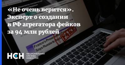 «Не очень верится». Эксперт о создании в РФ агрегатора фейков за 94 млн рублей - nsn.fm - Россия