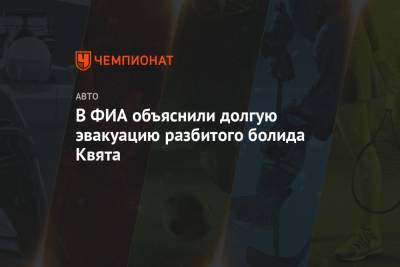 Даниил Квят - В ФИА объяснили долгую эвакуацию разбитого болида Квята - championat.com - Англия