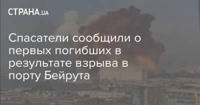 Спасатели сообщили о первых погибших в результате взрыва в порту Бейрута - strana.ua - Ливан - Бейрут