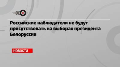 Элла Памфилова - Российские наблюдатели не будут присутствовать на выборах президента Белоруссии - echo.msk.ru - Россия - Белоруссия