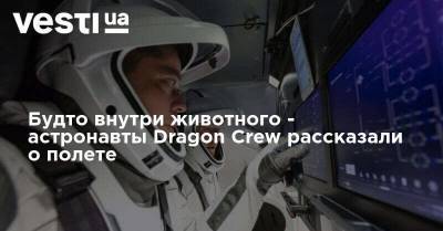 Будто внутри животного - астронавты Dragon Crew рассказали о полете - vesti.ua - Washington
