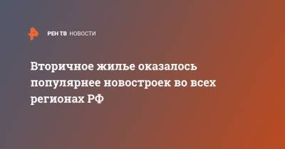 Вторичное жилье оказалось популярнее новостроек во всех регионах РФ - ren.tv - Москва - Россия - Санкт-Петербург - Краснодарский край - респ. Саха - респ. Чечня - Еврейская обл. - Томская обл.