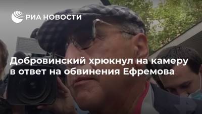 Михаил Ефремов - Сергей Захаров - Александр Добровинский - Добровинский хрюкнул на камеру в ответ на обвинения Ефремова - ria.ru - Москва