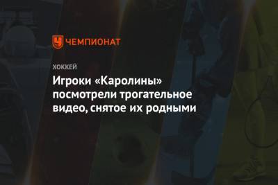 Игроки «Каролины» посмотрели трогательное видео, снятое их родными - championat.com - Лос-Анджелес - Нью-Йорк - шт.Нью-Джерси - Сан-Хосе - Оттава