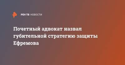 Михаил Ефремов - Александр Островский - Эльман Пашаев - Почетный адвокат назвал губительной стратегию защиты Ефремова - ren.tv - Россия