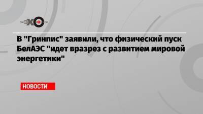 В «Гринпис» заявили, что физический пуск БелАЭС «идет вразрез с развитием мировой энергетики» - echo.msk.ru - Москва - Россия - Украина - Белоруссия