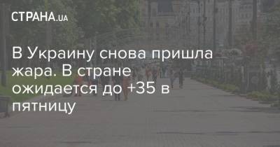 Наталья Диденко - В Украину снова пришла жара. В стране ожидается до +35 в пятницу - strana.ua - Украина - Киев