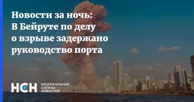 Новости за ночь: В Бейруте по делу о взрыве задержано руководство порта - nsn.fm - Ливан - Бейрут