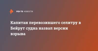 Борис Прокошев - Капитан перевозившего селитру в Бейрут судна назвал версии взрыва - ren.tv - Ливан - Бейрут - Мозамбик