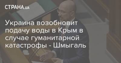 Денис Шмыгаль - Украина возобновит подачу воды в Крым в случае гуманитарной катастрофы - Шмыгаль - strana.ua - Россия - Украина - Крым