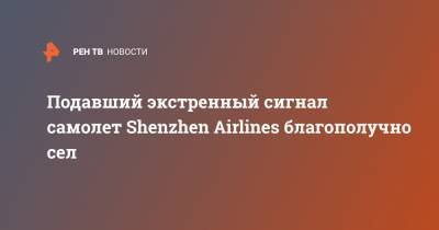 Подавший экстренный сигнал самолет Shenzhen Airlines благополучно сел - ren.tv - Китай - Мали