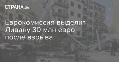 Еврокомиссия выделит Ливану 30 млн евро после взрыва - strana.ua - Ливан - Бейрут