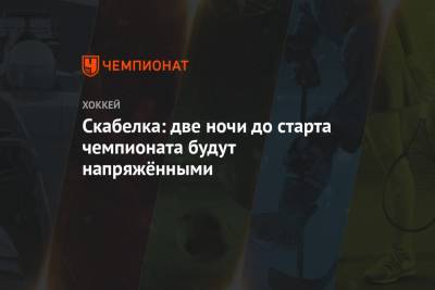 Андрей Скабелка - Скабелка: две ночи до старта чемпионата будут напряжёнными - championat.com - Сочи - Челябинск